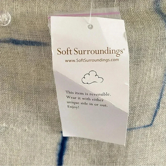 NWT Soft Surroundings indigo desert gauze linen vest reversible - Picture 7 of 12